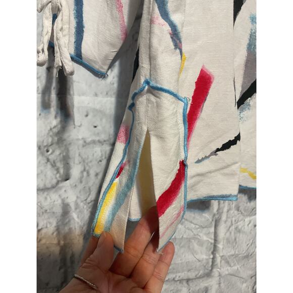 Ali Miles Linen Blend Top Size Medium - Picture 6 of 7